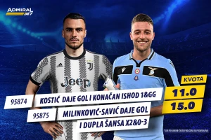 Srpski derbi, na Kostića kvota 11, na Sergeja čak 15 u AdmiralBetu!